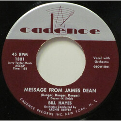 Bill Hayes Message From James Dean (Danger, Danger, Danger) USED VINYL 7INCH 45 RPM