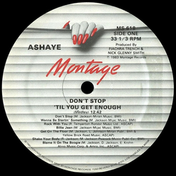 Ashaye Don't Stop 'Til You Get Enough Vinyl 12" USED