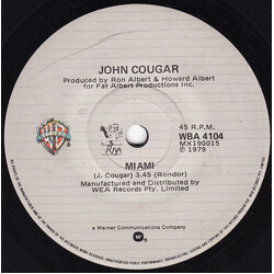 John Cougar Mellencamp Miami USED VINYL 7INCH 45 RPM SINGLE