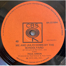 Paul Simon Me And Julio Down By The School Yard USED VINYL 7INCH 45 RPM SINGLE