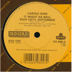 Carole King It Might As Well Rain Until September USED VINYL 7INCH