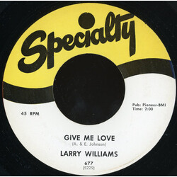 Larry Williams (3) Give Me Love / Teardrops USED VINYL 7INCH 45 RPM REISSUE