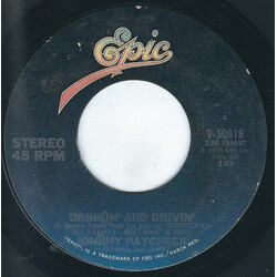 Johnny Paycheck Drinkin' And Drivin' / Just Makin' Love Don't Make It Love USED VINYL 7INCH 45 RPM SINGLE STYRENE STEREO