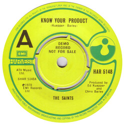 The Saints (2) Know Your Product USED VINYL 7INCH 45 RPM SINGLE PROMO