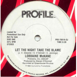 Lorraine McKane Let The Night Take The Blame USED VINYL 12INCH 33 S RPM SINGLE PROMO