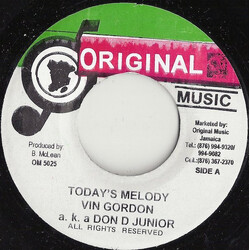 Vin Gordon / Mighty Cloud Band Today's Melody / Today's Version USED VINYL 7INCH SINGLE REISSUE