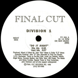 Division 1 Do It Right USED VINYL 12INCH 33 S RPM