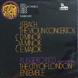 Johann Sebastian Bach / City Of London Ensemble / Ruggiero Ricci The Violin Concertos - D Minor A Minor E Major Vinyl LP USED