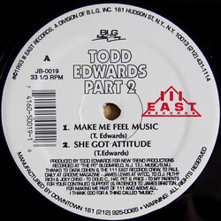 Todd Edwards Part 2 USED VINYL 12INCH 33 S RPM