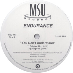 Endurance You Don't Understand USED VINYL 12INCH PROMO