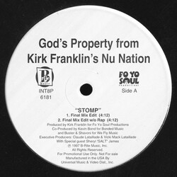 God's Property / Kirk Franklin's Nu Nation Stomp USED VINYL 12INCH PROMO