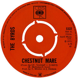 The Byrds Chestnut Mare USED VINYL 7INCH 45 RPM SINGLE