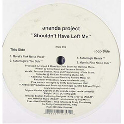 The Ananda Project Shouldn't Have Left Me USED VINYL 12INCH 33 S RPM