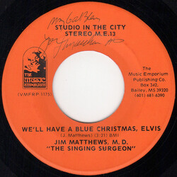 Jim Matthews, M.D. Please Come Home For Christmas / Well Have A Blue Christmas, Elvis USED VINYL 7INCH 45 RPM SINGLE STEREO