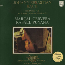 Johann Sebastian Bach / Marçal Cervera / Rafael Puyana 3 Sonaten Für Viola Da Gamba & Cembalo Vinyl LP USED