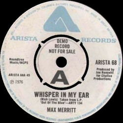 Max Merritt Whisper In My Ear / Blame It On The Reggae USED VINYL 7INCH PROMO