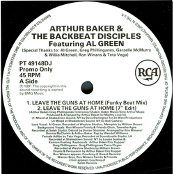 Arthur Baker And The Backbeat Disciples / Al Green Leave The Guns At Home Vinyl 12" USED