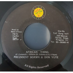 Prezident Brown / Don Yute African Thing Vinyl 7" USED