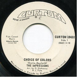 The Impressions Choice Of Colors / Mighty Mighty (Spade & Whitey) Vinyl 7" USED