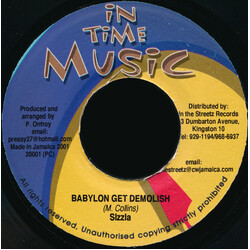 Sizzla Babylon Get Demolish USED VINYL 7INCH 45 RPM