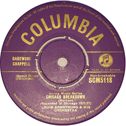 Louis Armstrong And His Orchestra / Louis Armstrong & His Hot Seven Chicago Breakdown / Twelfth Street Bag USED VINYL 7INCH 45 RPM SINGLE