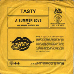 Tasty (3) A Summer Love USED VINYL 7INCH SINGLE PROMO