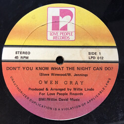 Owen Gray Don't You Know What the Night Can Do? USED VINYL 12INCH 45 RPM