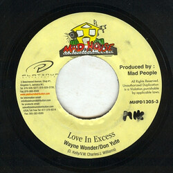 Wayne Wonder / Don Yute Love In Excess USED VINYL 7INCH 45 RPM REISSUE