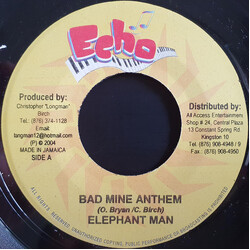 Elephant Man Bad Mine Anthem Vinyl 7" USED