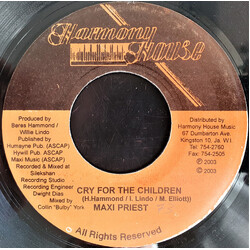 Maxi Priest Cry For The Children Vinyl 7" USED