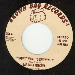 Barbara Mitchell I Don't Want To Know Why Vinyl 7" USED