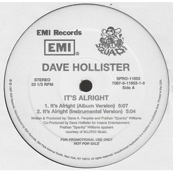 Dave Hollister It's Alright Vinyl 12" USED