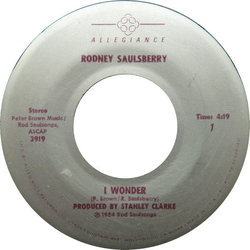 Rodney Saulsberry I Wonder / Her Song Vinyl 7" USED