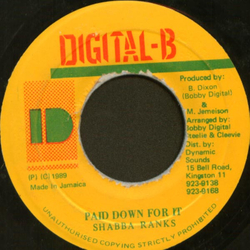 Shabba Ranks Paid Down For It Vinyl 7" USED