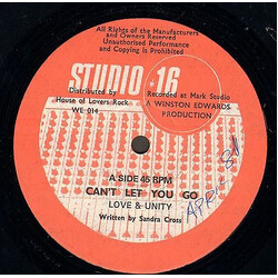 Love & Unity Can't Let You Go USED VINYL 12INCH