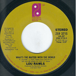 Lou Rawls What's The Matter With The World / Tomorrow USED VINYL 7INCH SINGLE STYRENE