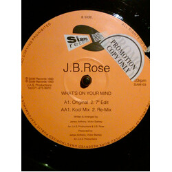 JB Rose What's On Your Mind USED VINYL 12INCH 33 S RPM PROMO