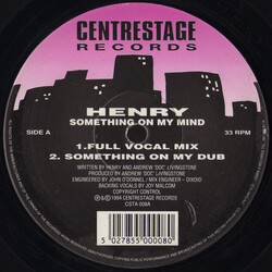 Henry Something On My Mind USED VINYL 12INCH 33 S RPM