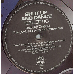 Shut Up & Dance Epileptic USED VINYL 12INCH 33 S RPM