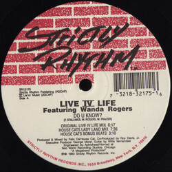 Live IV Life / Wanda Rogers Do U Know? USED VINYL 12INCH 33 S RPM