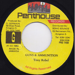 Tony Rebel Guns & Ammunition USED VINYL 7INCH 45 RPM