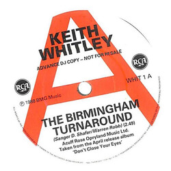 Keith Whitley The Birmingham Turnaround USED VINYL 7INCH 45 RPM PROMO