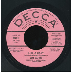 Len Barry Like A Baby USED VINYL 7INCH PROMO