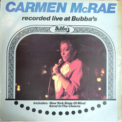 Carmen McRae Recorded Live At Bubba's Vinyl LP USED