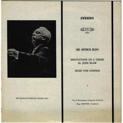 Arthur Bliss / City Of Birmingham Symphony Orchestra / Hugo Rignold Meditations on  A Theme By John Blow / Music For Strings Vinyl LP USED