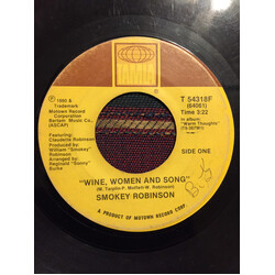 Smokey Robinson Wine, Women And Song USED VINYL 7INCH 45 RPM SINGLE