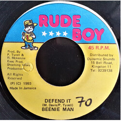 Beenie Man Defend It USED VINYL 7INCH 45 RPM