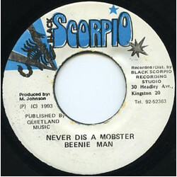 Beenie Man Never Dis A Mobster USED VINYL 7INCH 45 RPM