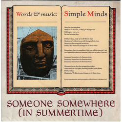 Simple Minds Someone Somewhere (In Summertime) USED VINYL 7INCH 45 RPM SINGLE