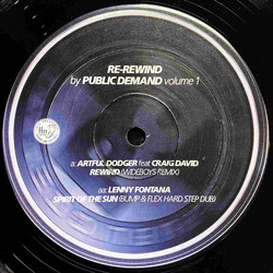 Artful Dodger / Craig David / Lenny Fontana Re-Rewind By Public Demand Volume 1 USED VINYL 12INCH LIMITED EDITION PROMO SAMPLER